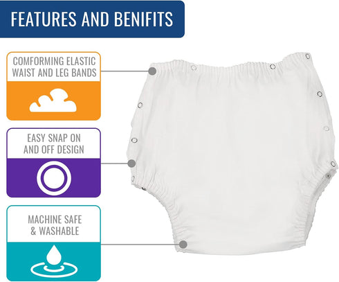 MABIS Waterproof Incontinence Underwear, Large 38-44 Inches, for Disabled, Elderly, Potty Training, Pregnancy