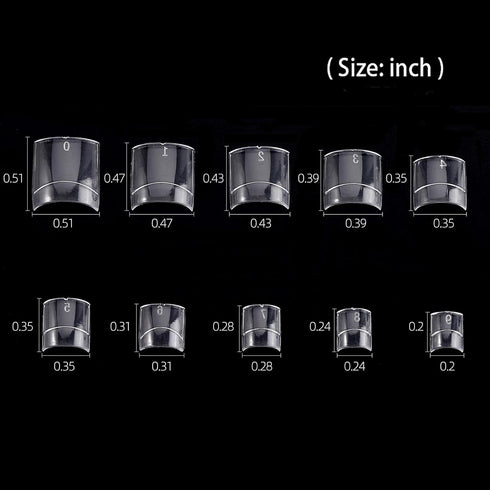 Square Nail Tips Half Cover, 500Pcs Clear Acrylic French Short False Nails with Box