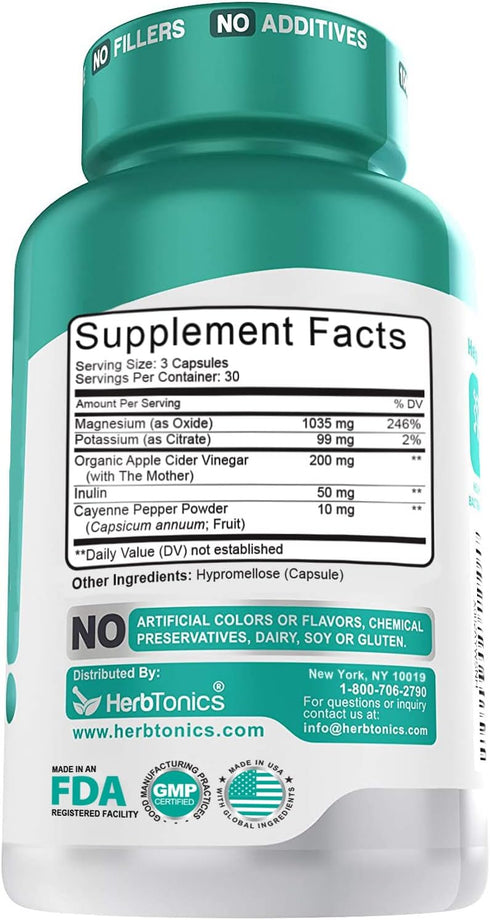 Herbtonics Oxygen Based Colon Cleanse and Detox Digestive System Formula with Apple Cider Vinegar, 90 Capsules