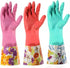 Dishwashing Rubber Gloves 3 Pairs - Aixingyun Non-Slip Household Kitchen Cleaning Gloves, Reusable PU