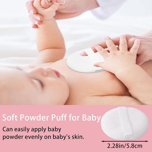 Body Powder Puff and Container, 3.15" Portable Empty Container for Baby Women's Loose Powder