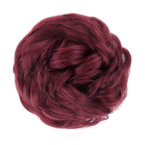 MORICA 2PCS Messy Bun Hair Piece, Fake Hair Messy Bun Scrunchies for Women, Curly Wavy Synthetic Chignon Ponytail