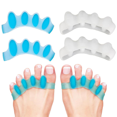 4 Pack Toe Separators for Bunion, Gel Toe Spacers for Women and Men, Hammer Toe Straightener for Pain Relief