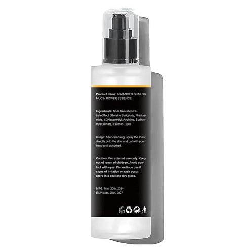 Snail Mucin 96% Power Essence Repairing 3.38 fl.oz 100ml, Hydrating Facial Serum with Snail Secretion Filtrate Mucin for Fine Lines & Dull Skin, Korean Skincare Products.