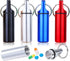 4 Packs Aluminum Pill Box Case and Earplugs Storage (Red, Black, Silver, Blue)