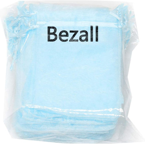 100Pcs Organza Bags, 5x7 Inch Sky Blue Sheer Baby Shower Party Favor Bags with Drawstring for Wedding Candy Pouches