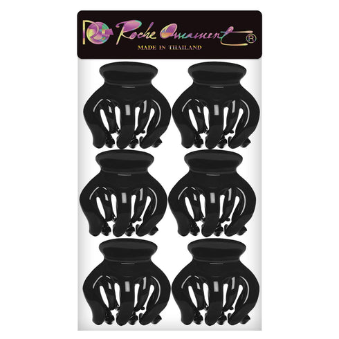 RC ROCHE ORNAMENT 6 Pcs Women's Hair Pumpkin Interlocking Teeth No Slip Claw Clip, Large Black