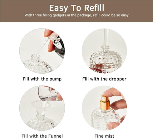 2 Pack 50ml Refillable Spray Perfume Bottles, Portable Clear Atomizer, Travel Perfume Dispenser