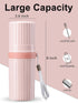 LIKAJON Toothbrush Travel Case, Pink Travel Toothbrush Cup Holder for Toothbrush and Toothpaste, Portable Travel