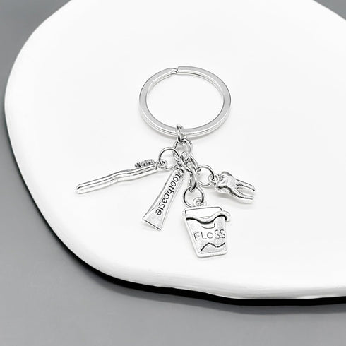 PHAETON 20PCS Toothbrush Toothpaste Keychain - Tooth Shape Keyring for Dentist, Dental Hygienist, and Student Gifts