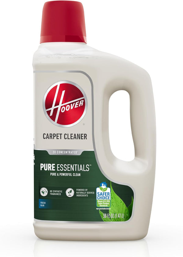 Hoover 50 oz Pure Essentials Carpet Cleaner Solution, Deep Cleaning Carpet Shampoo, Natural Plant Based Formula