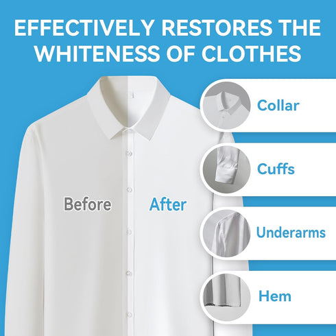 YUOC 15 Count, Laundry Whitener Sheets Whitening Sheets, Eco-Friendly Laundry Bleach, Effectively Remove Yellowing From