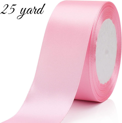 25 Yard Ribbon for Gift Wrapping Crafts Wedding Decoration Bouquets Party Arrangement (1 1/2 inch X 25 Yards, Light Pink) by Clmentp