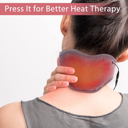 Neck Heating Pad, USB Wearable Heated Wrap for Pain Relief, Electric Thermal Hot Compress for Soreness