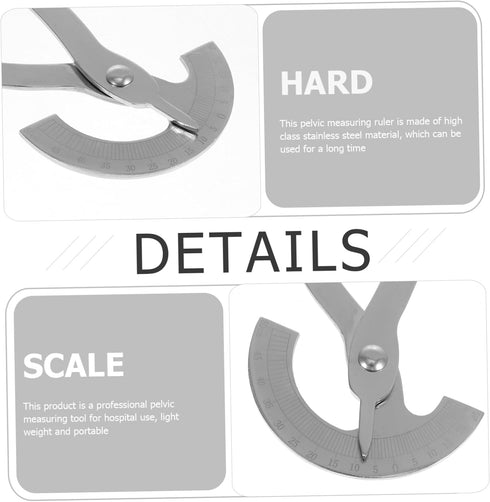Stainless Steel Pelvic Measuring Tool Ruler Clean Scale Practical Supply for Accurate Internal and External Diameter