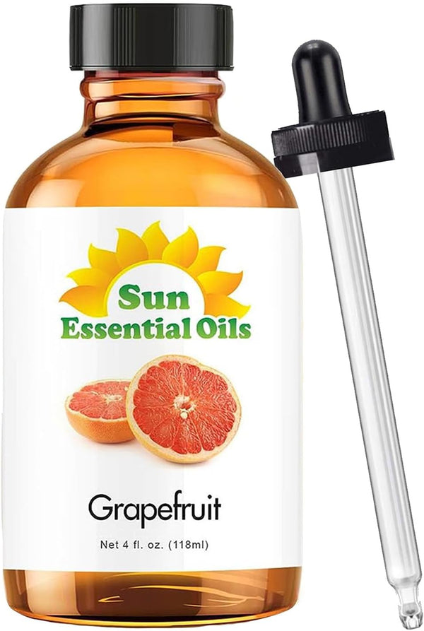 Sun Essential Oils 4oz - Grapefruit Essential Oil for Candle Making and Aromatherapy - 4 Fluid Ounces