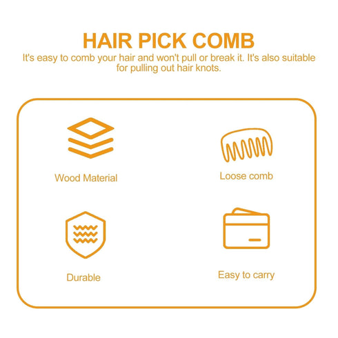minkissy Wooden Hair Comb, Afro Comb, Hair Massage Wood Comb, Hair Care Comb for Curly Hair