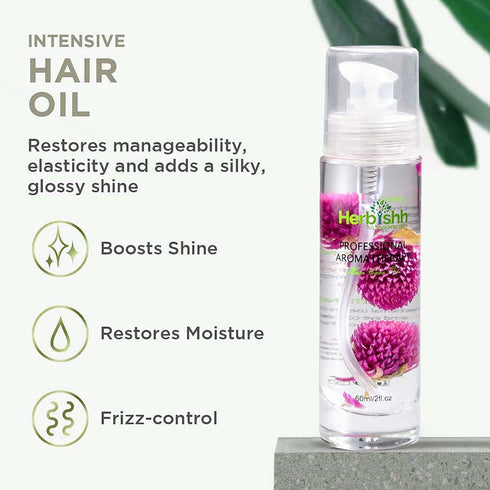 Herbishh Essential Care Flower Hair Oil, Organic Formula for Dry Damaged Hair, Premium Quality, Lasting Fragrance