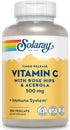SOLARAY Vitamin C w/Rose Hips & Acerola, 500mg, 250 CT, Two-Stage, Timed-Release for Healthy Immune Function, Skin,