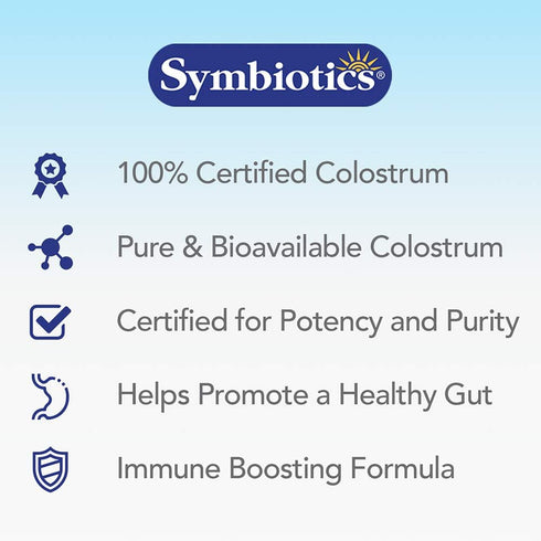 Symbiotics Colostrum Chewables 120ct - Immunity Support for Adults & Kids, Lactoferrin & Colostrum Protein, Gluten Free