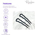 Parcelona French Mystic Wavy Set of 3 U Shaped Hair Pins for Women Fashion Flexible Durable Girls Styling Accessories