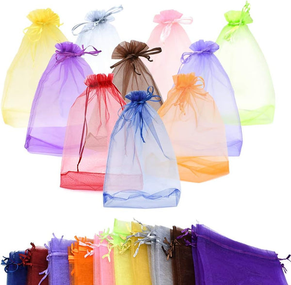 50Pcs 8 x 12 Inch Drawstring Organza Gift Bags, Jewelry, Party, Wedding Favor, Festival, Candy Bags (Mix Color)