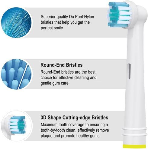 Electric Toothbrush Replacement Heads Refills for Oral B, Precision Clean, Gentle & Effective Cleaning, by DeBizz