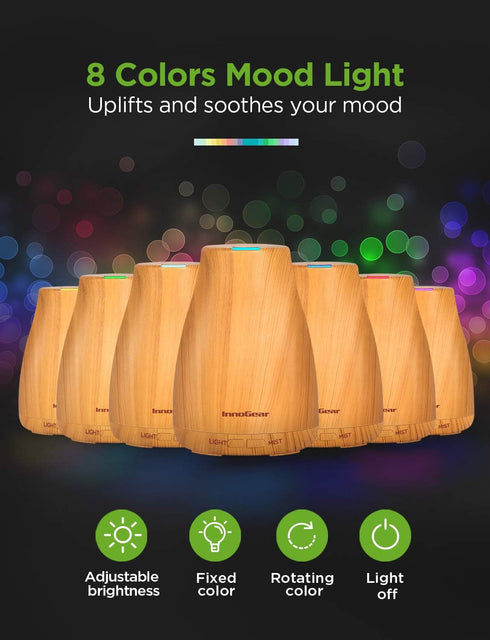 InnoGear Essential Oil Diffuser, Premium 5-in-1 Aromatherapy Diffuser, Air Desk Humidifier for Bedroom, Yellow