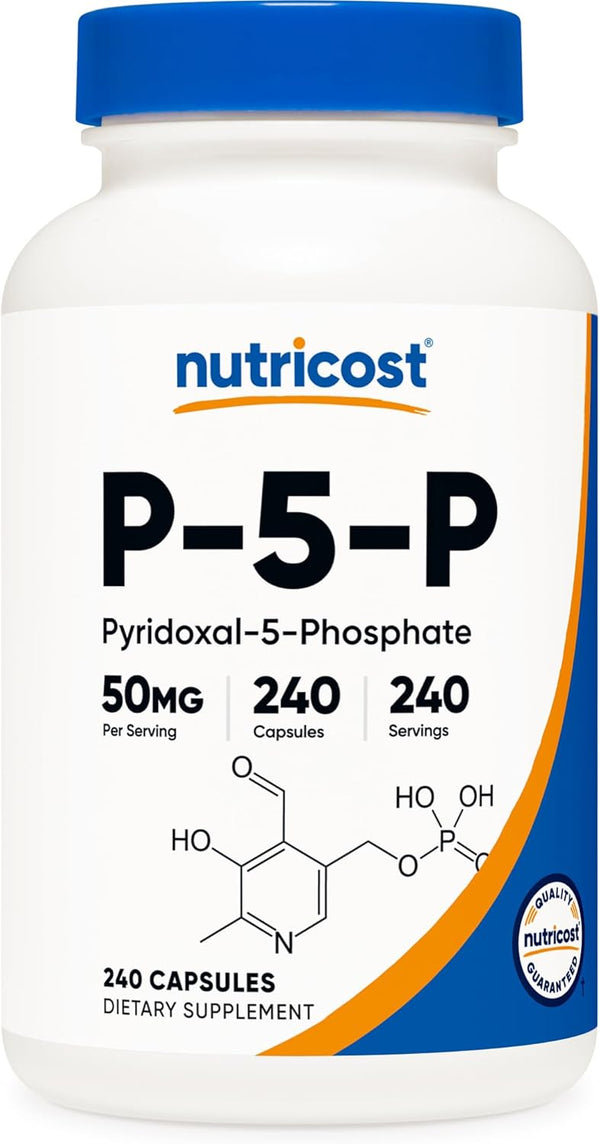 Nutricost P5P Vitamin B6 Supplement 50mg, 240 Capsules (Pyridoxal-5-Phosphate) - Vegetarian Friendly,