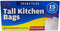 Ri-pac Tall Kitchen Trash Bags with Drawstring, 13 Gallon, 15 Count