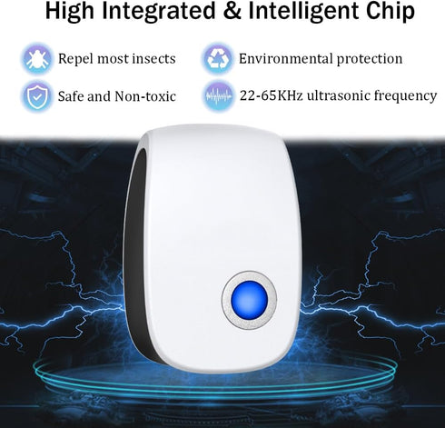 Ultrasonic Pest Control Repeller 6 Packs Electronic Plug in Indoor Sonic Repellent Pest Control for Cockroach Bugs Roaches Insects Mice Spiders Mosquitoes