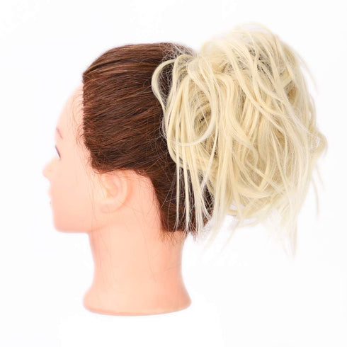 Lativ Messy Hair Bun Scrunchies Extension with Elastic Rubber Band for Women Girls (Messy Bun, Blonde)
