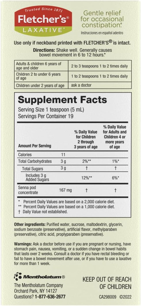 Fletcher's Laxative, 3.25 Ounce, Root Beer