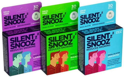 Silent Snooz Nasal Dilator, Anti-Snore Device, Reusable, Eucalyptus Scented, Made in USA
