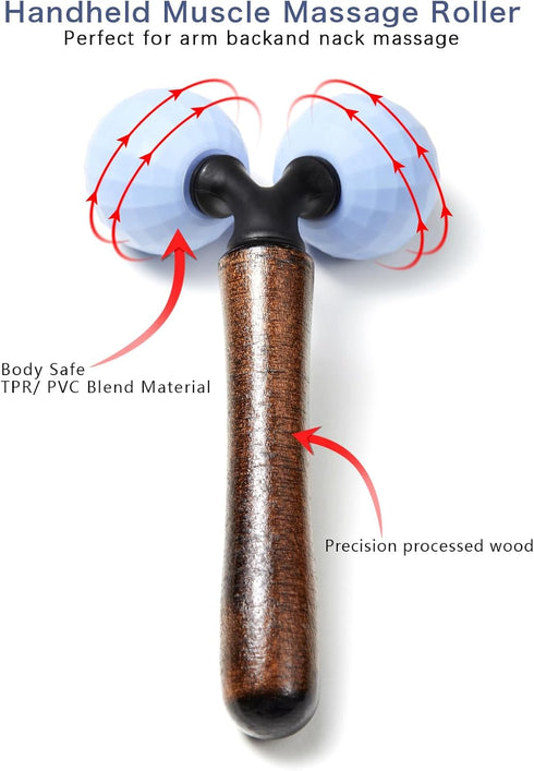 Relax Massage RollerHandheld Total Body Massager Tools for Back, Neck, Foot, Calf, Leg, Arm & Deep Tissue Massager