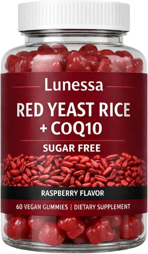 SUBMETIC Lunessa Red Yeast Rice, with Red Yeast Rice 2400mg, CoQ10 200mg, Restores