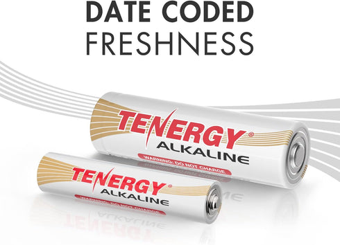 Tenergy 24 Pack AA and 24 Pack AAA 1.5V Alkaline Batteries for Household Devices