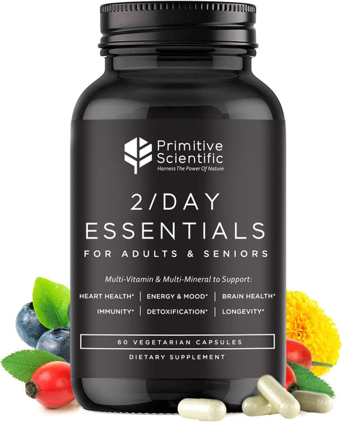 Whole Food Multivitamins for Adults & Seniors - Multivitamins for Women & Men - 2X a Day Adult Vitamins with Vitamin A,