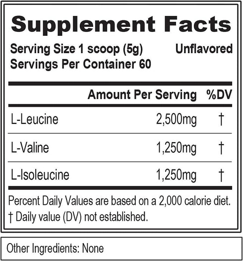 Evlution EVL BCAAs Amino Acids Powder - Unflavored Powder for Post Workout Recovery Drink and Stim Free Pre Workout