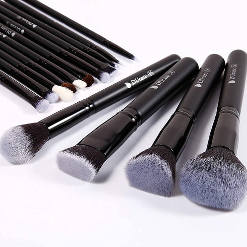 DUcare Makeup Brushes, 15Pcs Premium Synthetic Kabuki Brush Set for Foundation, Concealers, and Eye Shadows