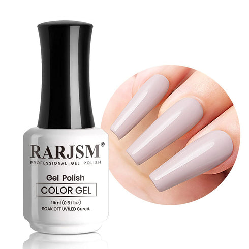 RARJSM Beige Gel Nail Polish, 15ML Neutral Soak Off UV LED Nail Polish Varnish for DIY Nail Art at Home