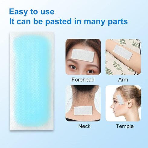 20pcs Fever Cooling Gel Patches, 8 Hours Cooling Forehead Strips for Dog Foot, Baby, Kids, Adults, Relieve Headache,