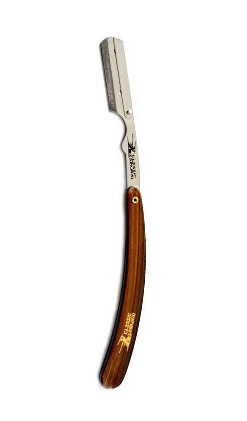 Stainless Steel Professional Barber Folding Straight Edge Razor Shavette Men's Shaving Kit with 200 Count Lord Single