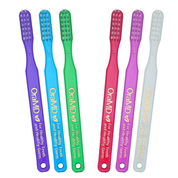 OraMD Soft Bristles Toothbrush - Designed by Dr. Charles C. Bass for Sensitive Teeth and Gums, Manual Toothbrushes Pack