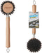 Little Seal Dish Brush Set of 2, Wooden Handle Natural Bristle Scrubber, Non-Scratch Grease