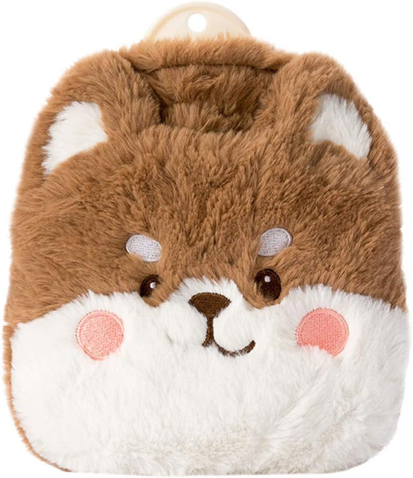 Rubber Hot Water Bottles for Pain Relief - Cute Faux Fur Cover Dog01
