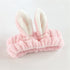 LOVEF 5Pcs Bunny Ear Cosmetic Headband Fluffy Elastic Hairband for Shower, Spa, Party, Facial Mask