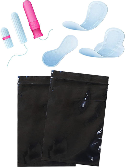 Sanitary Napkin Disposal Bags, 200 PCS Feminine Black Opaque Bags for Tampons, Pads, Liners