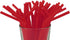 Made in USA Pack of 250 Flexible Disposable Plastic Drinking Straws (8.25" X 0.23") (Red)