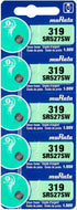 Murata 319 Battery SR527SW, 1.55V Silver Oxide Watch Button Cell (5 Batteries)